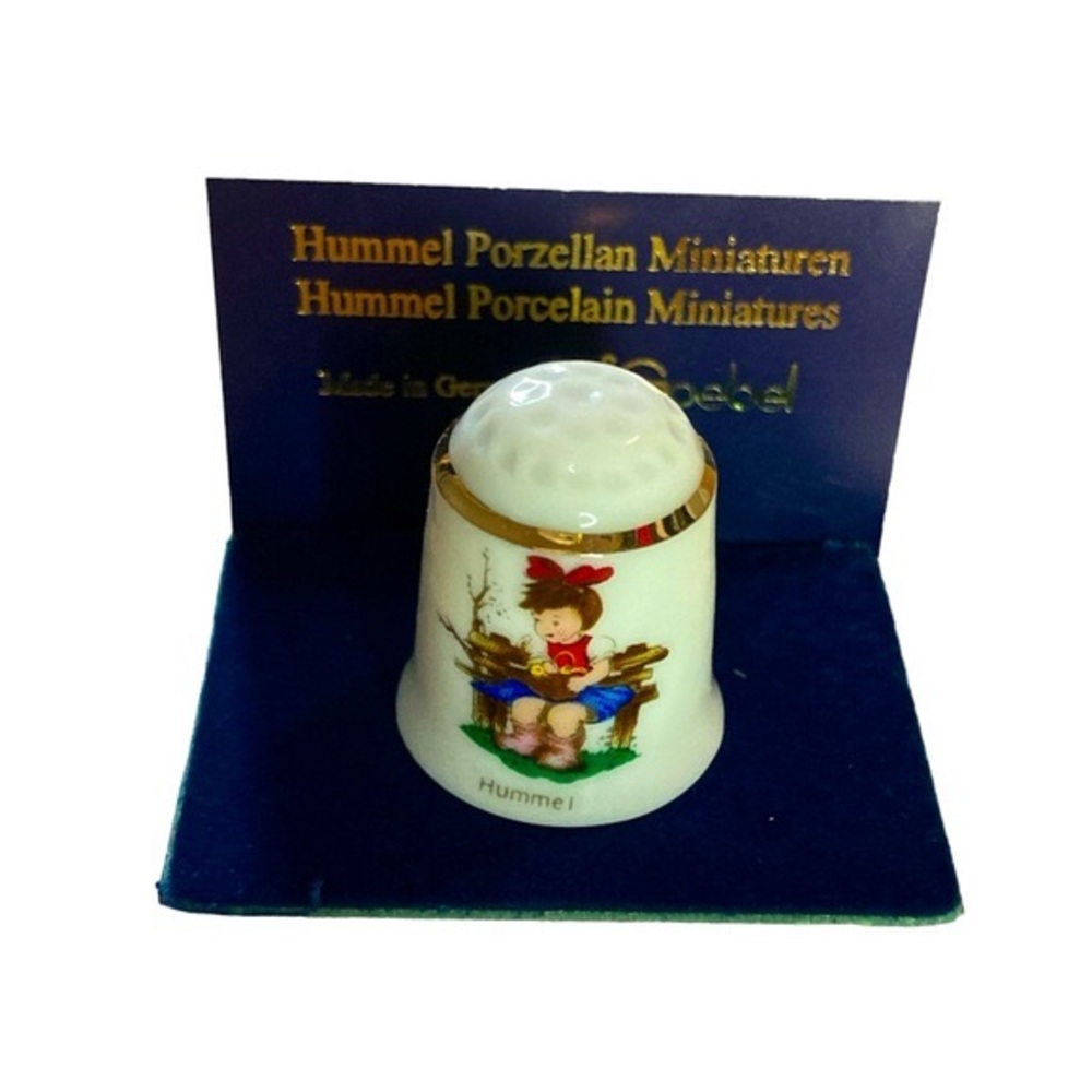 Hummel Ceramic Thimble Porcelain Little Girl Made in Germany Vintage Collectible